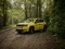 Gelber Fiat Grande Panda in einem Wald.