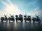 Honda-Moped-Range vor einer Skyline.