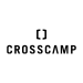 Schwarzer Crosscamp Logo-Schriftzug unter zwei eckigen Klammern.