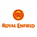 Rotes „R“ mit Flügeln in gelbem Hexagon, umgeben von rotem Kreis, darunter Schriftzug „ROYAL ENFIELD“.