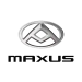 Maxus Logo mit schwarzem Schriftzug und silbernem, ovalem Symbol aus M und A darüber, schlicht und modern gestaltet.